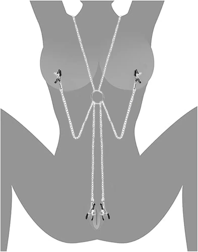Adjustable Non-Piercing Nipple and Clitoral Clamps for Couples Bondage Play