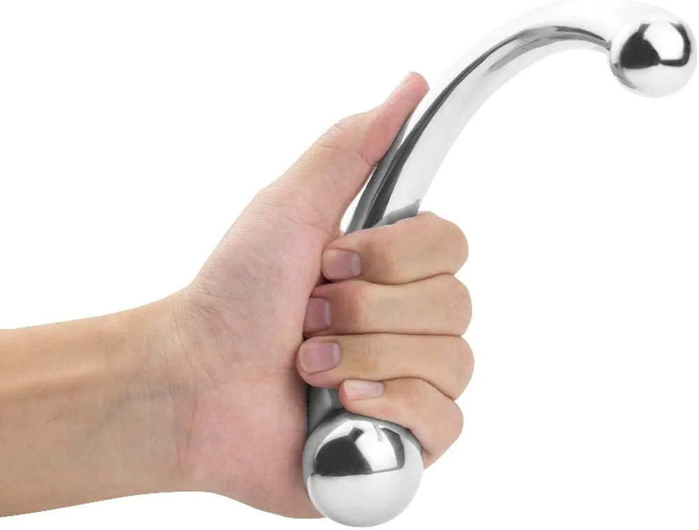 Premium Dual-Ended Curved Metal G-Spot and Wand Stimulator for Couples