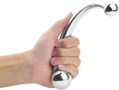 Premium Dual-Ended Curved Metal G-Spot and Wand Stimulator for Couples