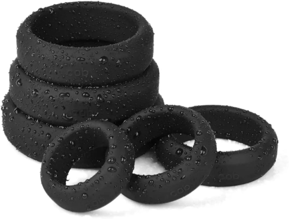 Premium Silicone Penis Ring Set - 6-Piece Stretchy Variety Pack for Enhanced Performance