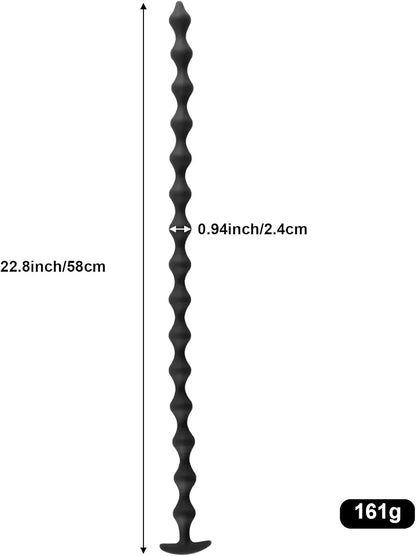 15-Ball Silicone Anal Bead Chain - 22.8 Inch Flexible Prostate and Anal Massager