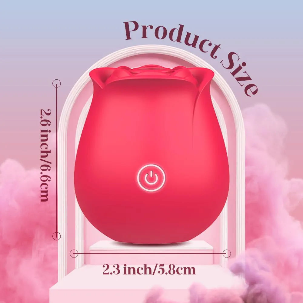 Rose-Shaped 2-in-1 Oral Suction and Clitoral Vibrator with 9 Stimulation Modes