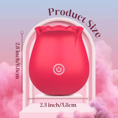Rose-Shaped 2-in-1 Oral Suction and Clitoral Vibrator with 9 Stimulation Modes