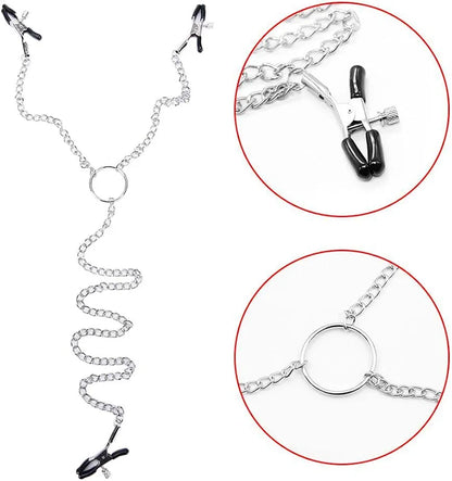 Adjustable Non-Piercing Nipple and Clitoral Stimulation Clips for Couples