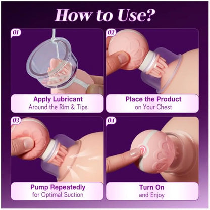 10-Mode Rotating Nipple Suction Stimulator for Enhanced Sensitivity