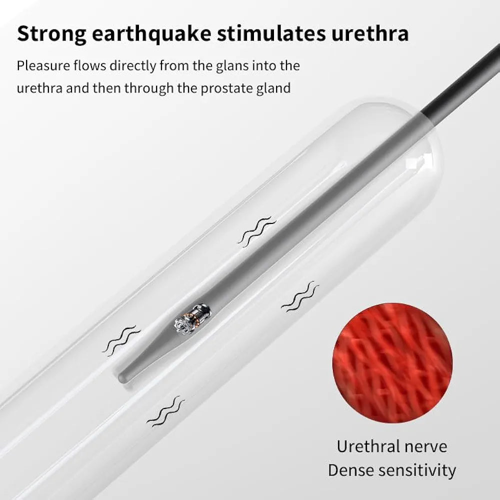 9.8-Inch Vibrating Urethral Sounding Rod and Male Penis Vibrator with Anal and Prostate Stimulation