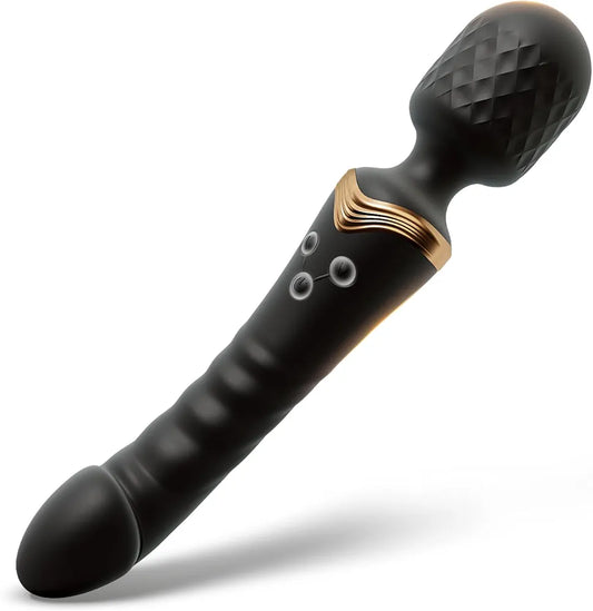 Premium Rechargeable Waterproof Wand Massager for G-Spot and Clitoral Stimulation