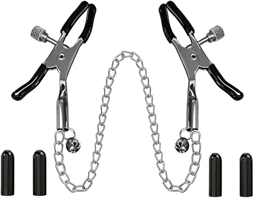 Adjustable Metal Nipple Clamps with Protective Silicone Sleeves for Sensory Stimulation