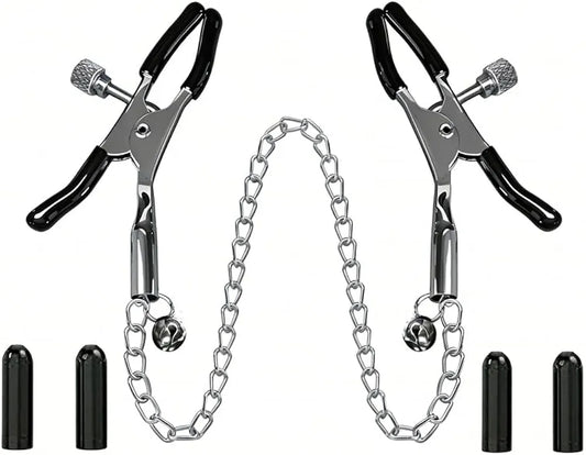 Adjustable Metal Nipple Clamps with Protective Silicone Sleeves for Sensory Stimulation