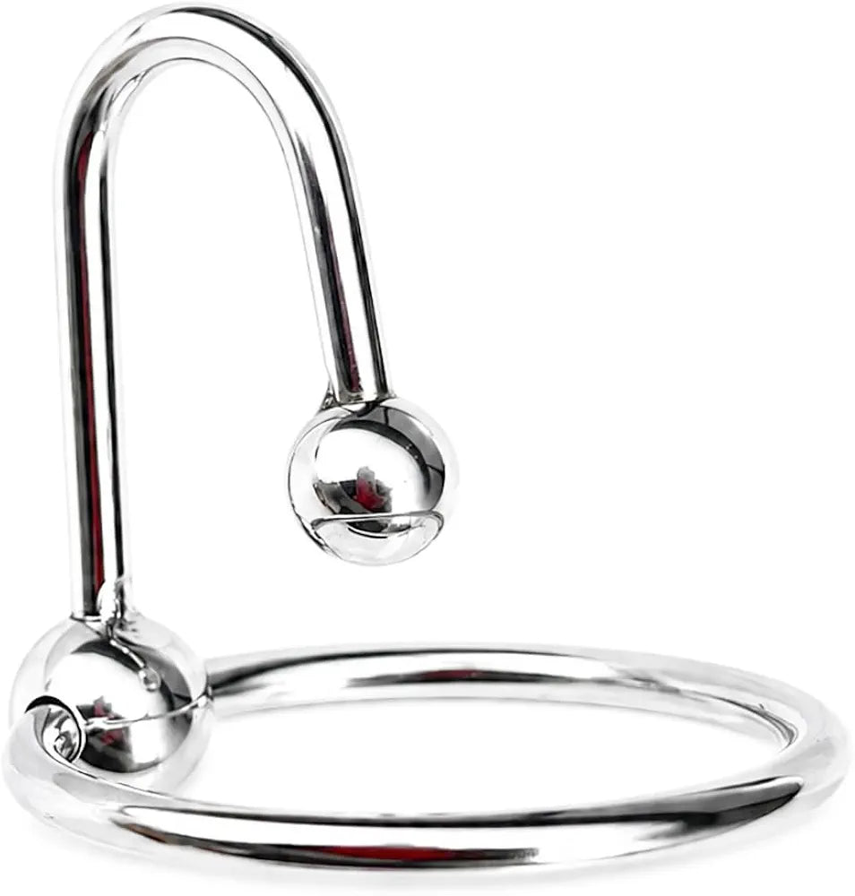 Premium Stainless Steel Urethral Sounding Cock Ring with Ball Attachment