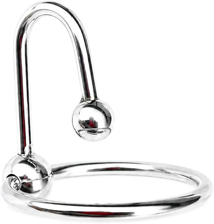 Premium Stainless Steel Urethral Sounding Cock Ring with Ball Attachment