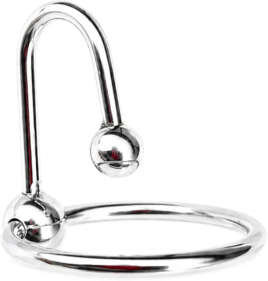 Premium Stainless Steel Urethral Sounding Cock Ring with Ball Attachment
