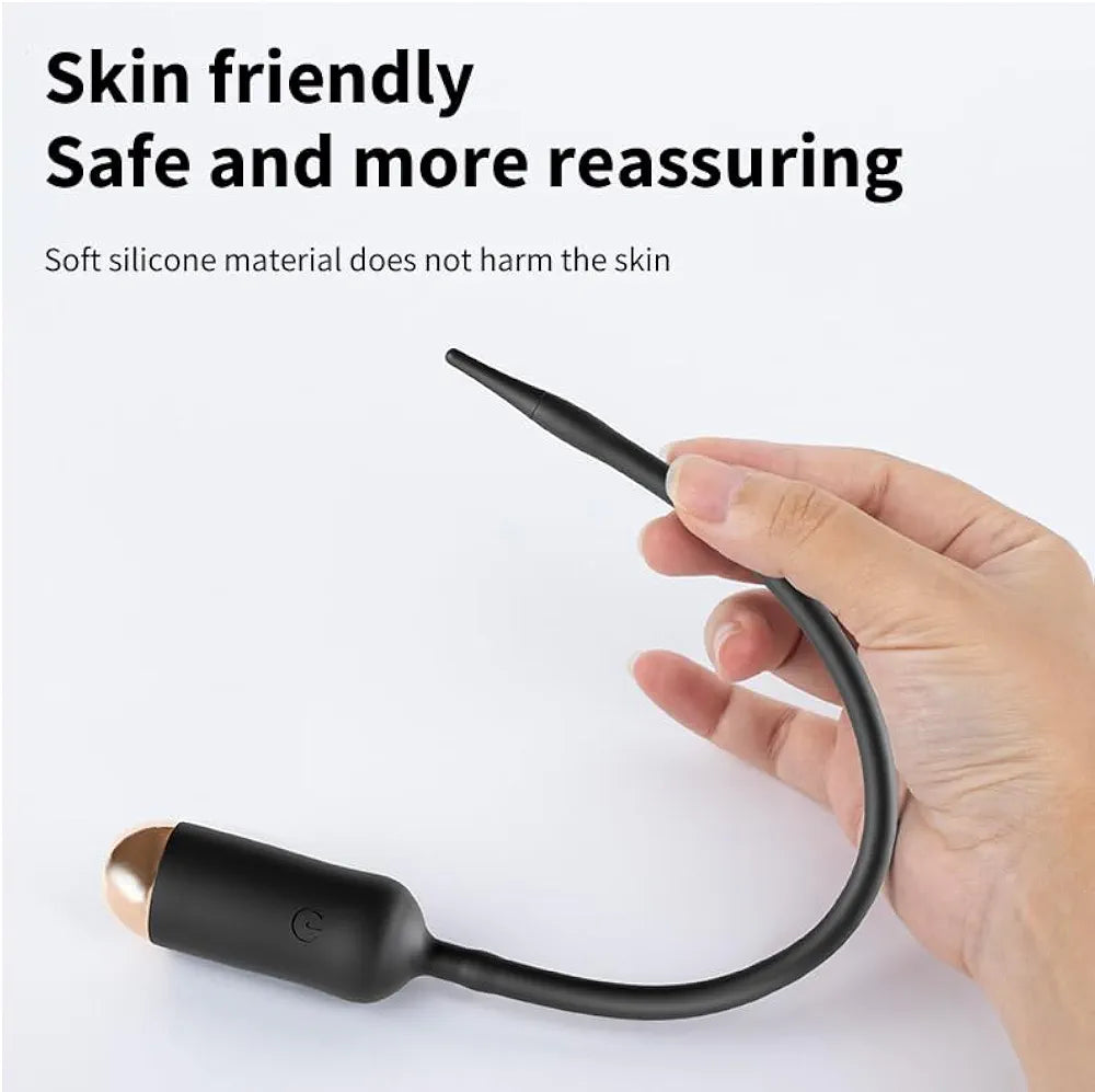 9.8-Inch Vibrating Urethral Sounding Rod and Male Penis Vibrator with Anal and Prostate Stimulation