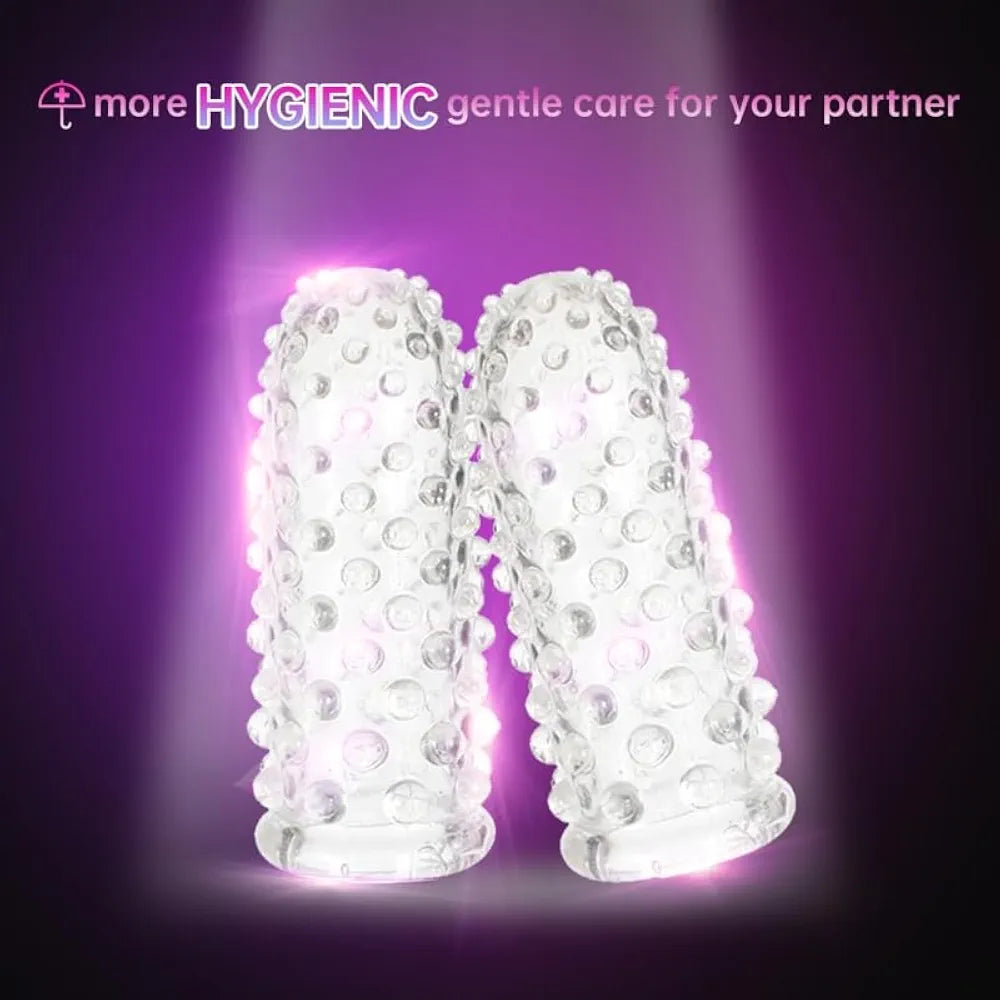 Silicone G-Spot Stimulating Finger Sleeve Vibrator Attachment for Women