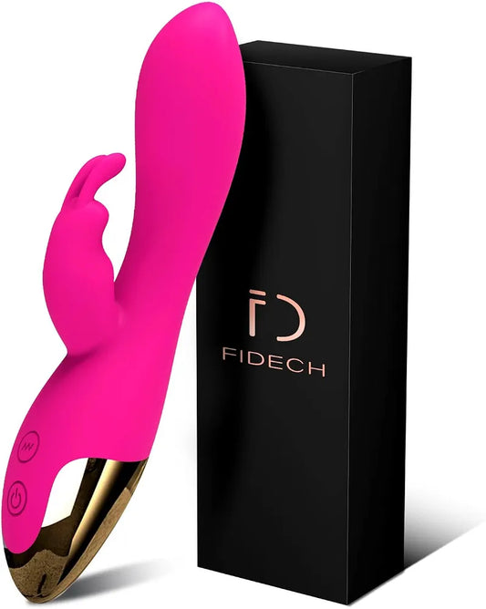 FIDECH Dual-Motor Rabbit Vibrator with 10 Vibration Modes for G-Spot and Clitoral Stimulation