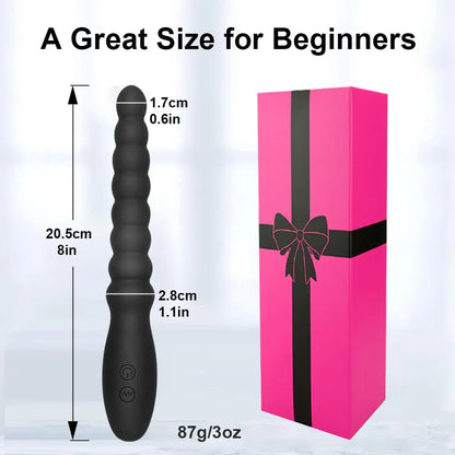 Premium Rechargeable Silicone Vibrating Anal Plug and Bead Stimulator for Couples