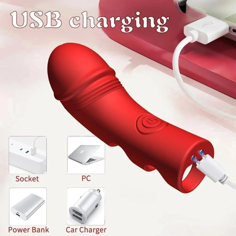 10-Mode Heated Finger Vibrator for Clitoral and Nipple Stimulation