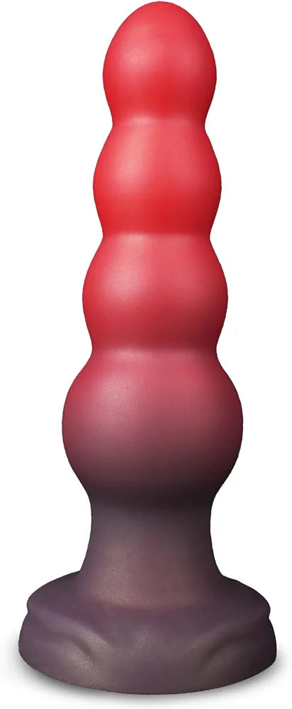 7.5-Inch Ribbed Silicone Anal Trainer with Suction Cup Base