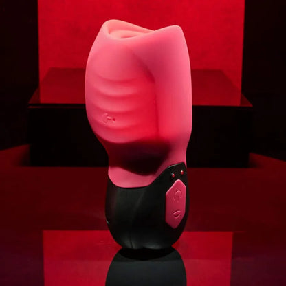 Rechargeable Silicone Suction Vibrator - Ergonomic Pleasure Massager in Red