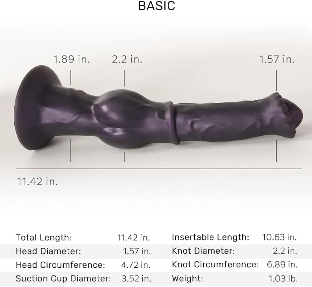11-Inch Knot Monster Fantasy Dildo with Suction Cup - Soft Silicone G-Spot Anal Toy