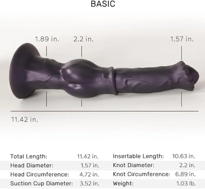 11-Inch Knot Monster Fantasy Dildo with Suction Cup - Soft Silicone G-Spot Anal Toy