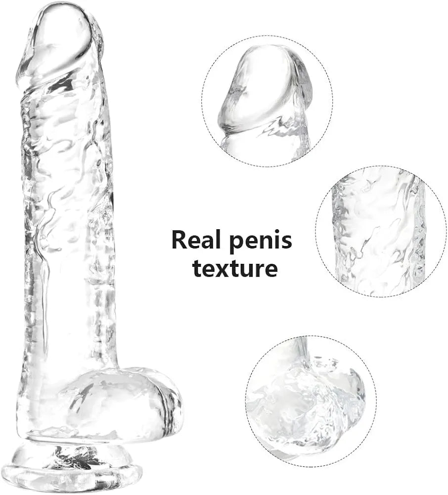 Realistic Clear Suction Cup Dildo Set - 3 Sizes for Anal and Vaginal Pleasure