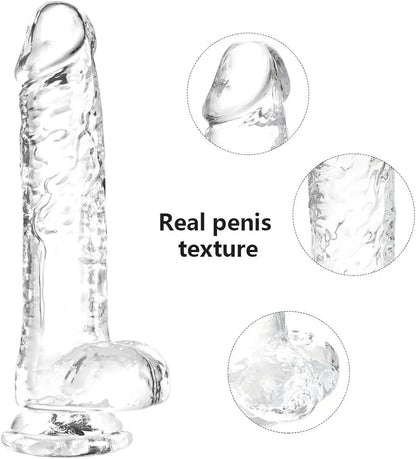Realistic Clear Suction Cup Dildo Set - 3 Sizes for Anal and Vaginal Pleasure