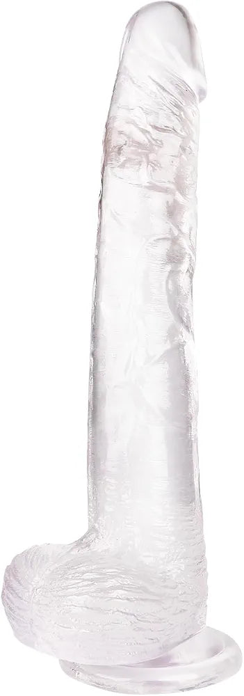 11.61-Inch Realistic Clear Silicone Dildo with Strong Suction Cup for Advanced Users