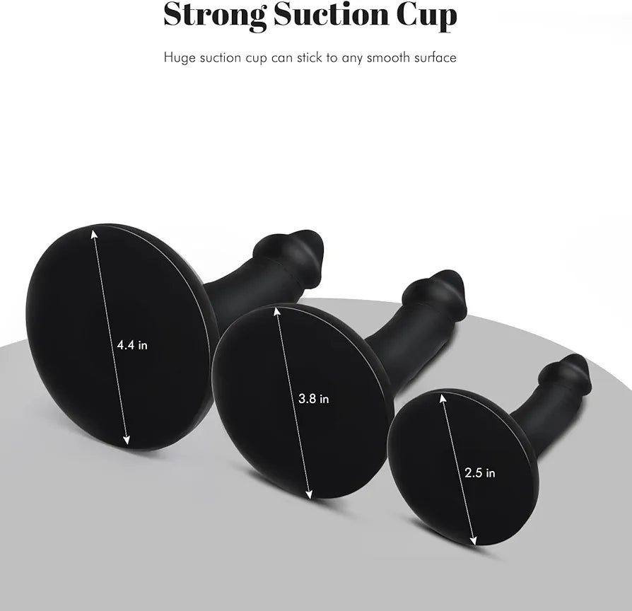 3-Piece Silicone Anal Training Plug Set with Suction Base for Beginners and Advanced Users
