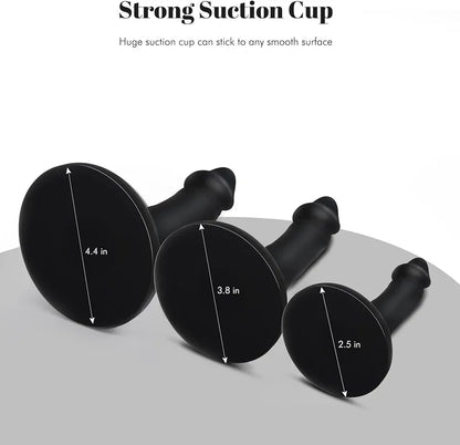 3-Piece Silicone Anal Training Plug Set with Suction Base for Beginners and Advanced Users