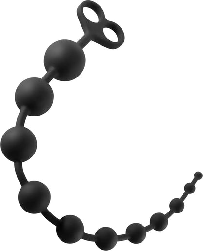 Extra Long 22-Inch Silicone Anal Bead Stimulator with Secure Pull Ring