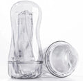 Portable Transparent Manual Sucking Masturbation Cup for Men - 7.5" Textured Pocket Pussy Stroker