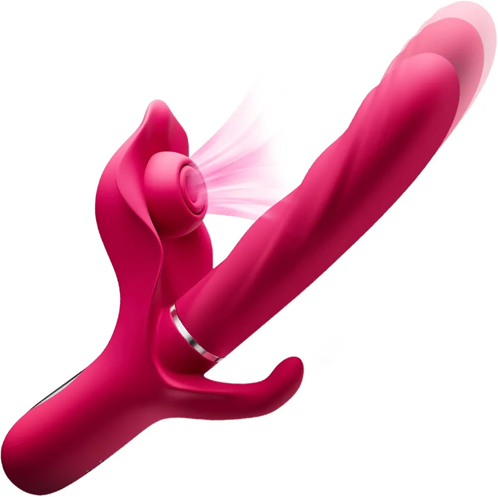 Dual-Action Rabbit Vibrator with Thrusting, Suction, and 10 Vibration Modes for Couples