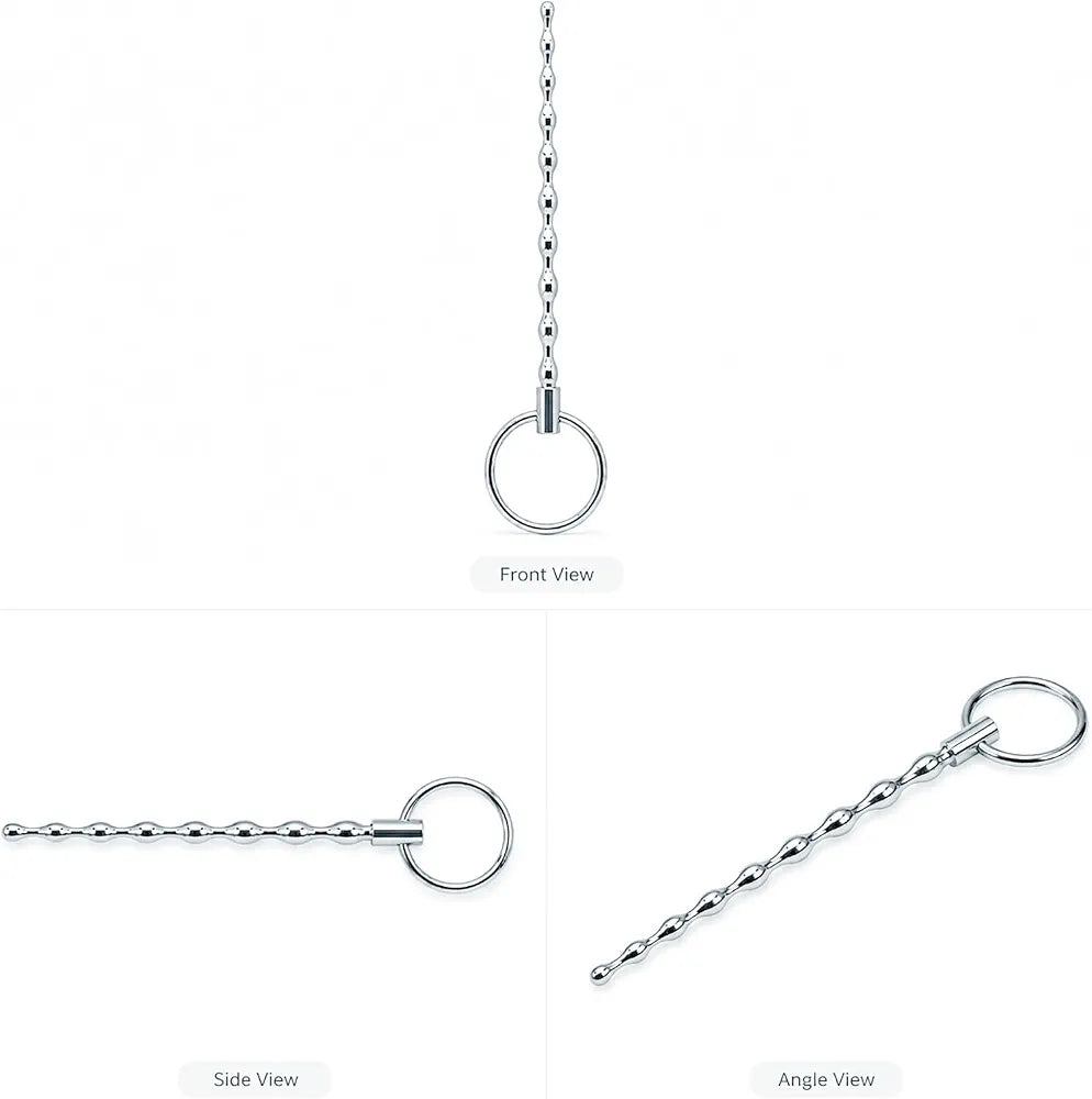 5.12 Inch Stainless Steel Screw-Threaded Urethral Sound Dilator and Penis Plug