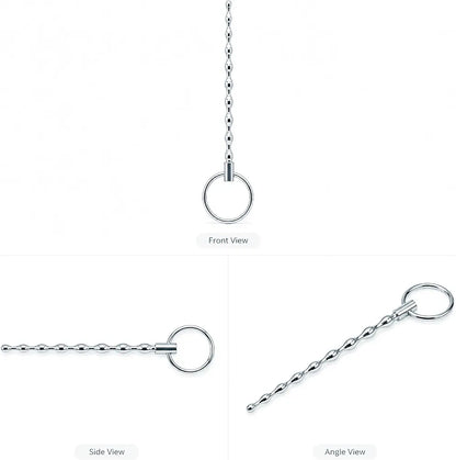 5.12 Inch Stainless Steel Screw-Threaded Urethral Sound Dilator and Penis Plug