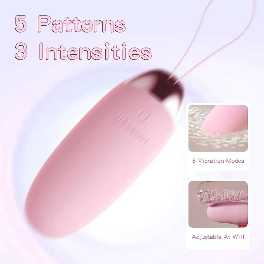 8-Mode Mini Silicone Bullet Vibrator - Wearable Personal Massager for Clitoral and Nipple Stimulation