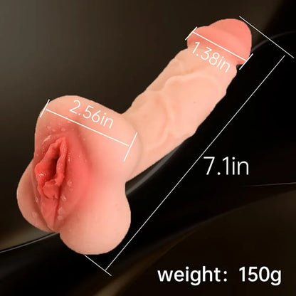 7-Inch Realistic Dual-Texture Masturbator: Penis Sleeve Extender and Pocket Pussy Stroker