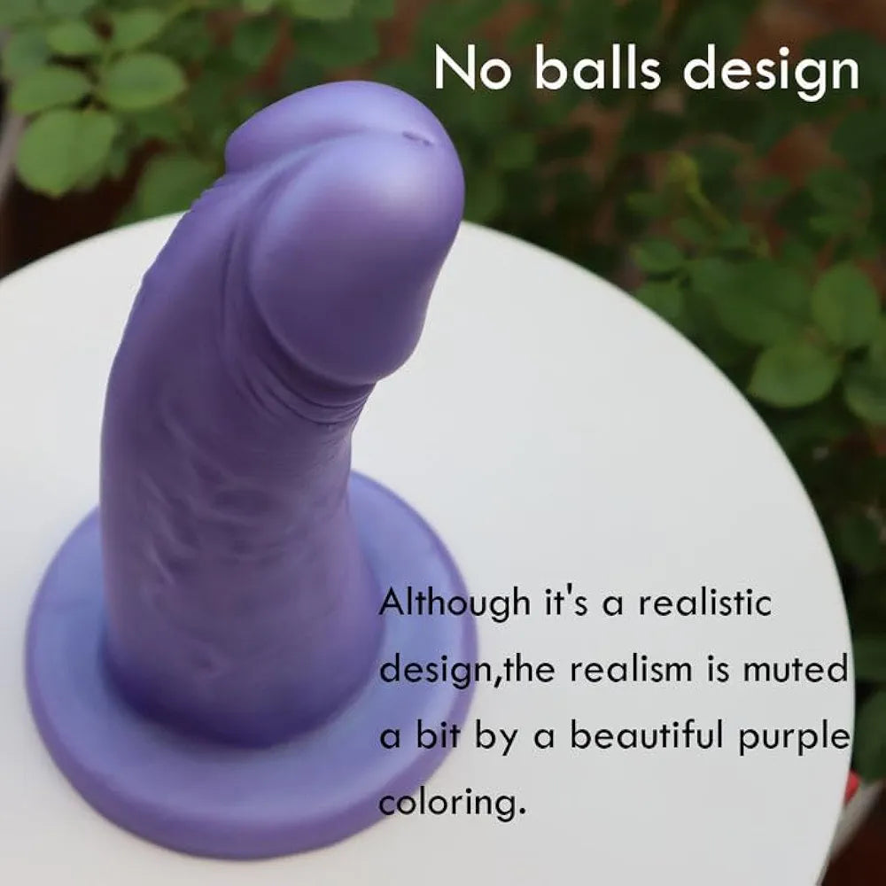 5.8-Inch Realistic Liquid Silicone Bent Dildo with Suction Cup for G-Spot Stimulation