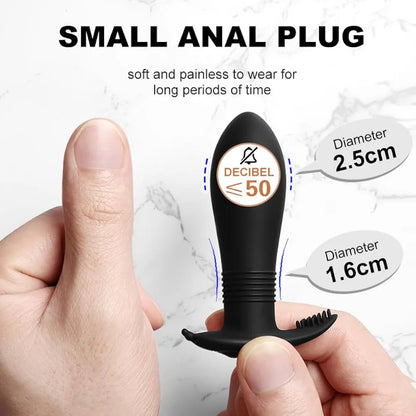 Compact Rechargeable Remote-Controlled Vibrating Anal Plug with 10 Modes