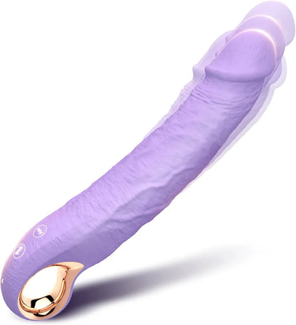9-Inch Thrusting G-Spot Vibrating Dildo with 10 Vibration Patterns and 3 Thrusting Modes, Waterproof Silicone Adult Toy for Couples