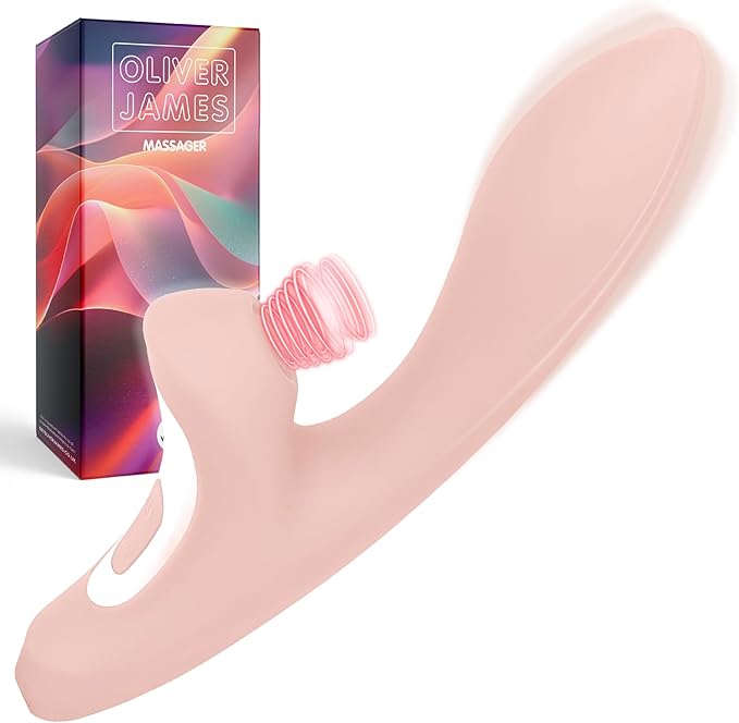 Premium Dual-Motor Rabbit Wand Vibrator with 14 Tapping and Vibration Modes - Waterproof Silicone G-Spot and Clitoral Stimulator