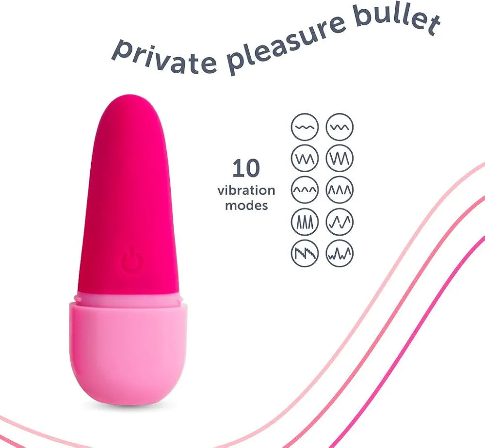 plusOne Rechargeable Silicone Bullet Vibrator - 10 Vibration Modes, Waterproof & Quiet