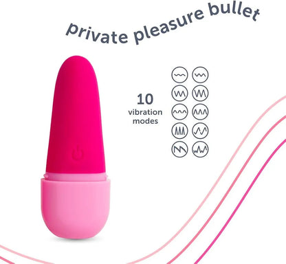 plusOne Rechargeable Silicone Bullet Vibrator - 10 Vibration Modes, Waterproof & Quiet