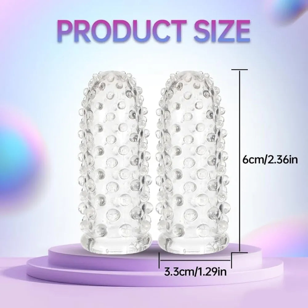 Silicone G-Spot Stimulating Finger Sleeve Vibrator Attachment for Women