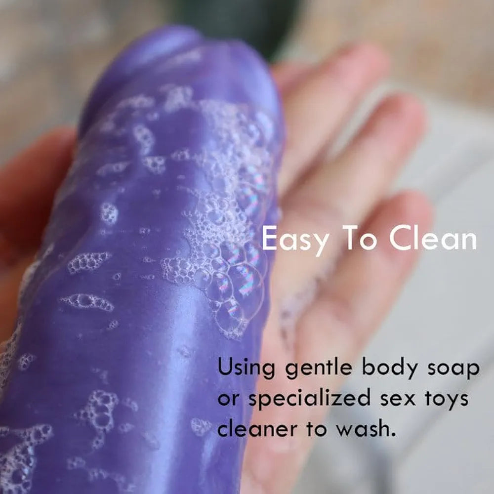5.8-Inch Realistic Liquid Silicone Bent Dildo with Suction Cup for G-Spot Stimulation