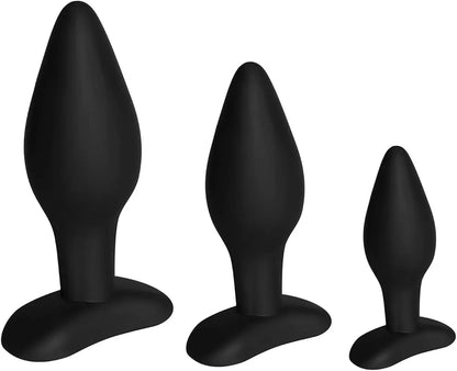 3-Piece Silicone Anal Training Plug Set for Beginners