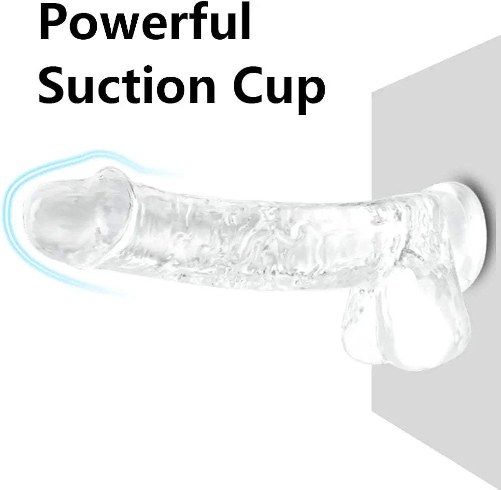 6-Inch Realistic Clear Suction Cup Dildo for Beginners