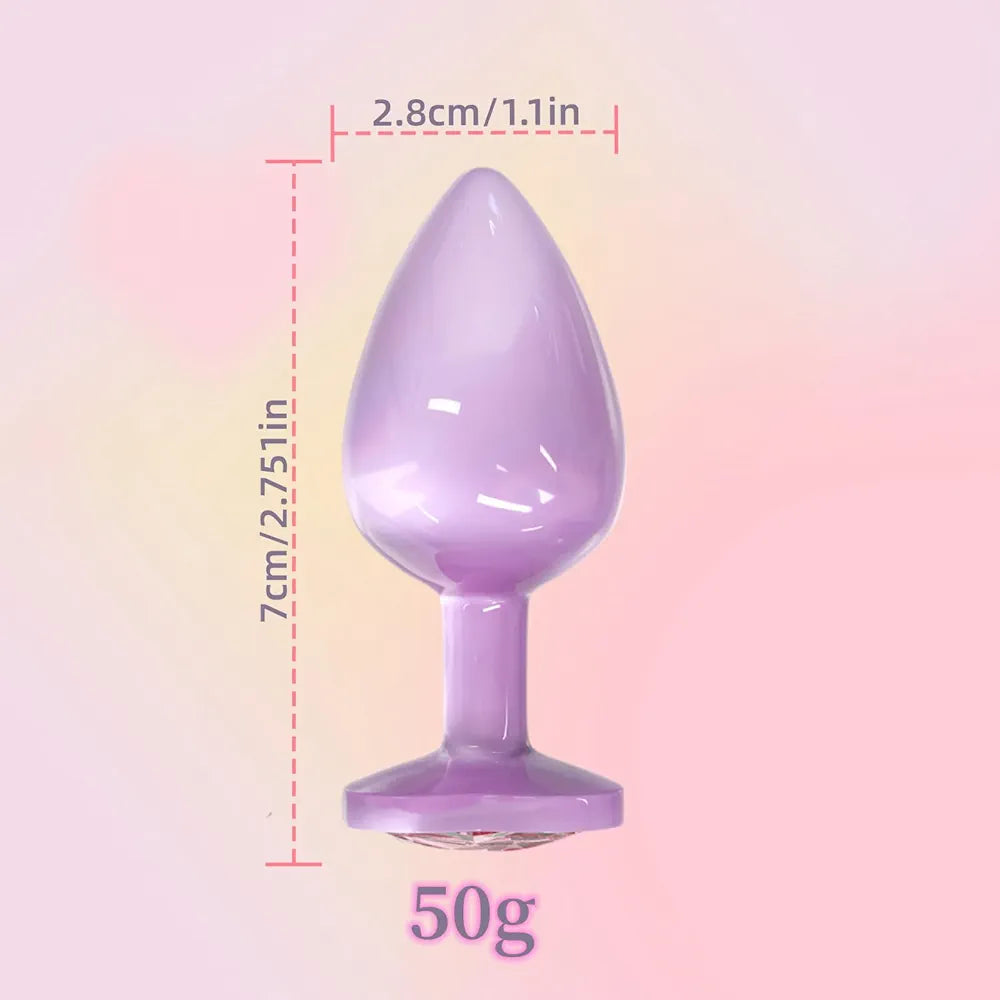 Heart-Shaped Jewelry Base Small Anal Plug for Beginners - Unisex G-Spot Stimulator