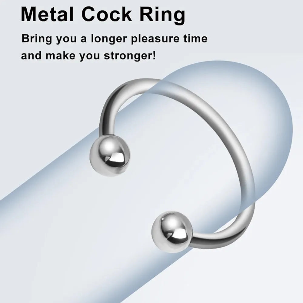 Premium Stainless Steel Adjustable Penis Ring Set - 6 Sizes for Enhanced Performance and Stimulation