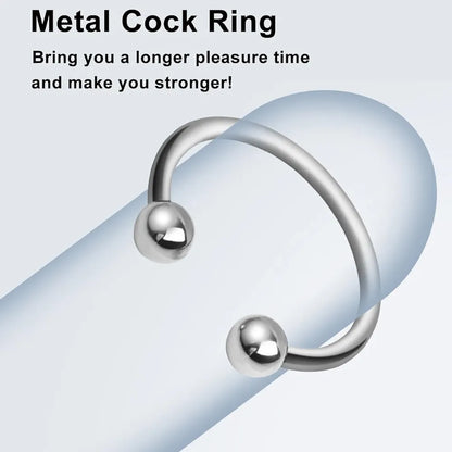 Premium Stainless Steel Adjustable Penis Ring Set - 6 Sizes for Enhanced Performance and Stimulation